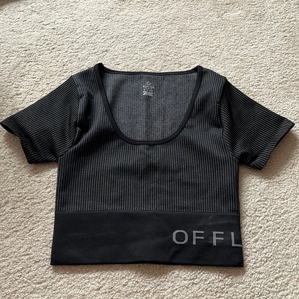 Offline by aerie sidewalk seamless cropped T-shirt